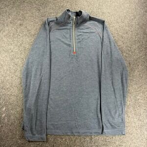 Tommy Bahama Mens 1/4 Zip Pullover Heather Blue Gray Long Sleeve Shirt Medium